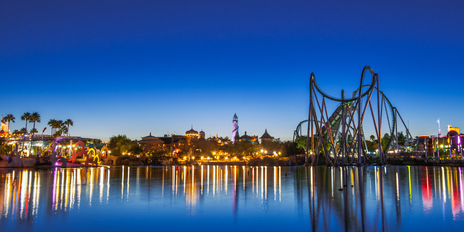 Islands of Adventure at night - get instant notifications when your favorite rides have short waits